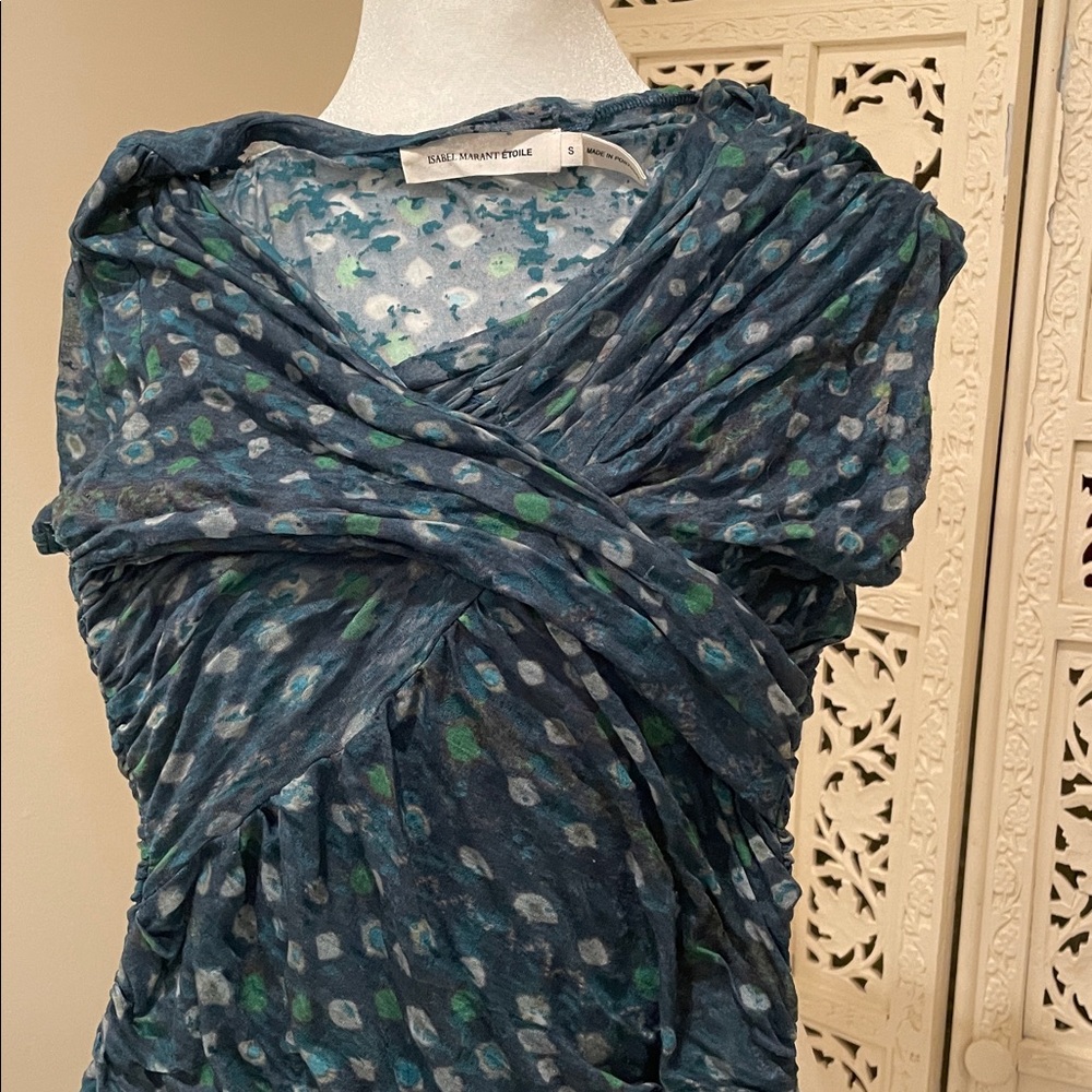 Vintage Isabel Marant ETOILE Blue , green and ivory Mini Dress - Picture 14 of 14